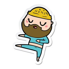 sticker of a cartoon man with beard dancing
