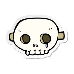 sticker of a cartoon skull mask
