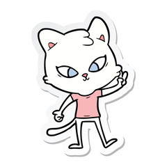 sticker of a cute cartoon cat