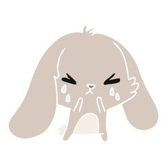 cartoon of cute kawaii sad bunny
