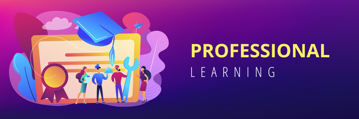 Vocational education concept banner header.