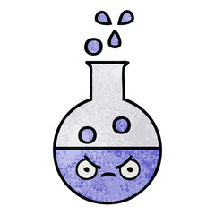 retro grunge texture cartoon test tube