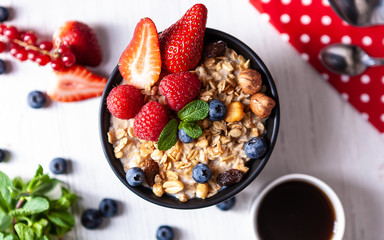 breakfast - muesli with fresh berries