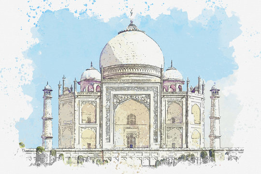 60 Best Taj Mahal Drawing Images Stock Photos Vectors Adobe Stock