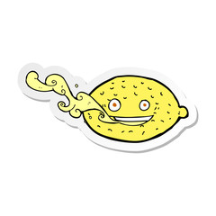 sticker of a cartoon lemon