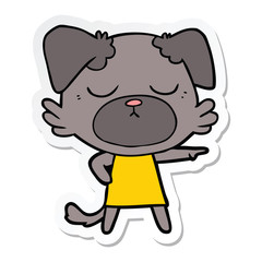 sticker of a cute cartoon dog