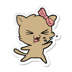 sticker of a cartoon cat