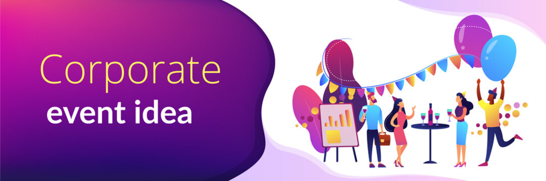Corporate party concept banner header.
