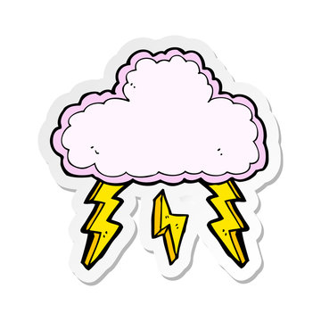 sticker of a cartoon cloud symbol