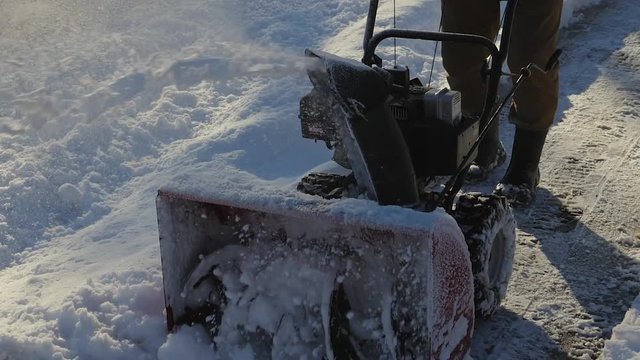 Slow Motion of snow blower.