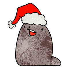 christmas textured cartoon of kawaii slug