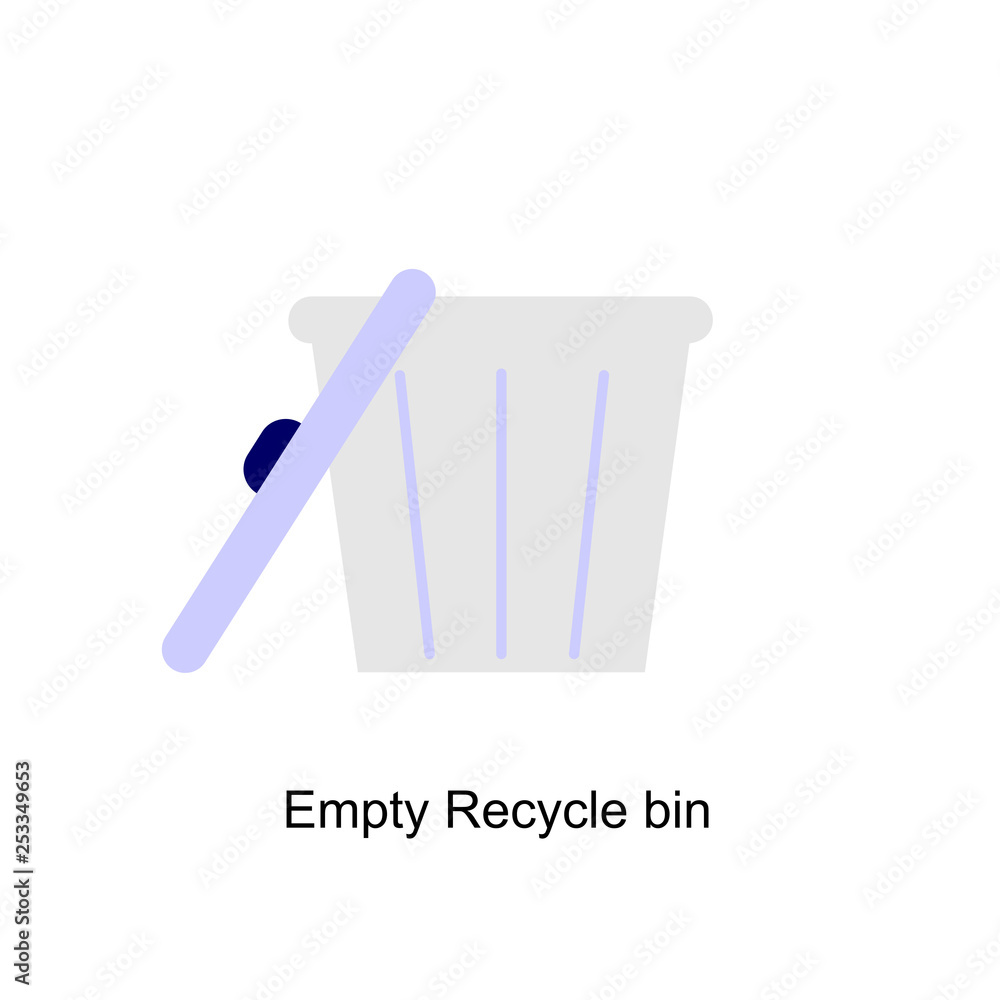 Aufkleber empty recycle bin for trash and garbage. vector flat icon for web.