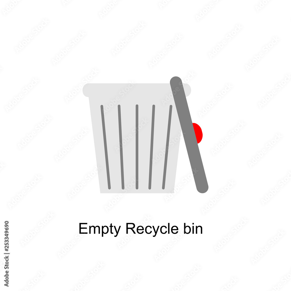 Aufkleber empty recycle bin for trash and garbage. vector flat icon for web.