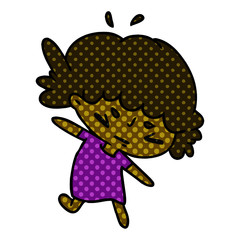 cartoon of a cute kawaii girl