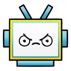 gradient shaded cartoon robot head