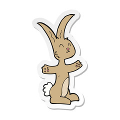 sticker of a cartoon rabbit