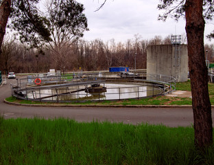 Obraz premium waste water treatment in the sewage tank
