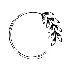 Leaf branch round place frame