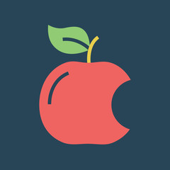 Silhouette icon bitten off apple