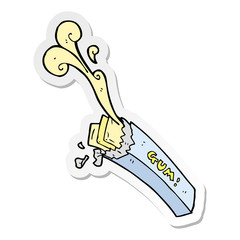 sticker of a cartoon chewing gum