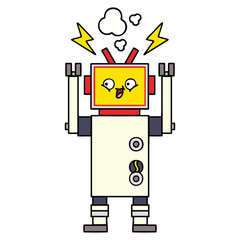 cute cartoon dancing robot