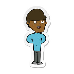 sticker of a cartoon happy man