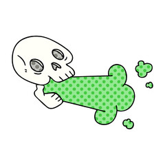quirky comic book style cartoon skull