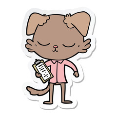 sticker of a cute cartoon dog