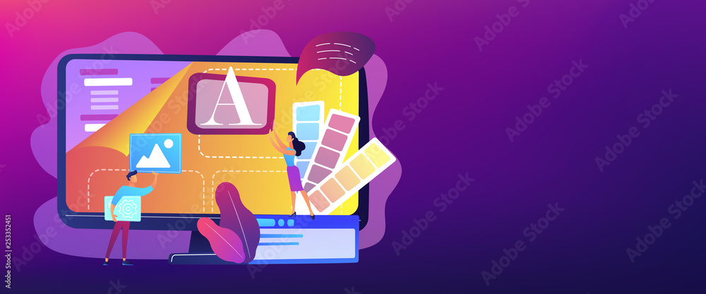 Poster low code development concept banner header.