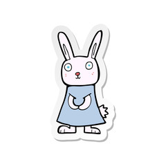 sticker of a cartoon rabbit