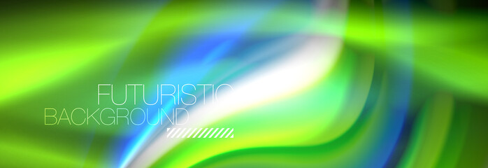 Fluid colors mixing glowing neon wave background, holographic texture