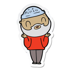 sticker of a cartoon bearded man