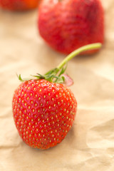 Strawberries on wood