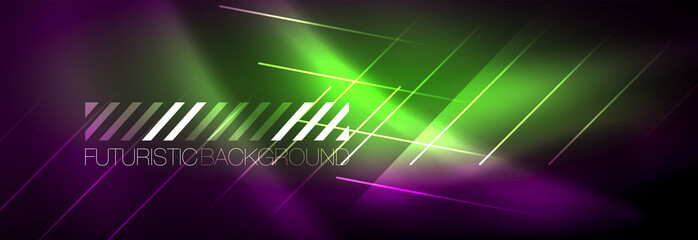 Shiny glowing lights neon color design background