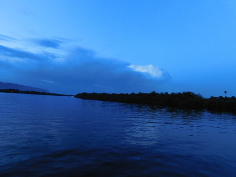 clouds over lake