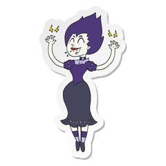 sticker of a cartoon vampire girl