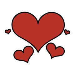 red hearts love romantic