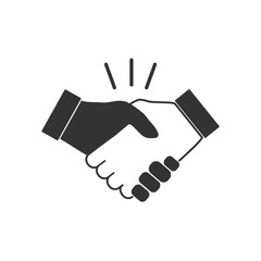 Hand, handshake icon. Vector illustration, flat design.