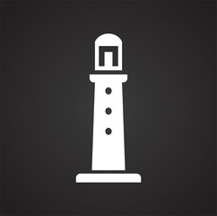 Lighthouse  icon on background for graphic and web design. Simple vector sign. Internet concept symbol for website button or mobile app.