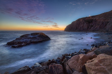 Tall Cliffs of Dana Point After Sunset