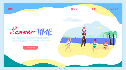 Summer Time Horizontal Banner with Copy Space.