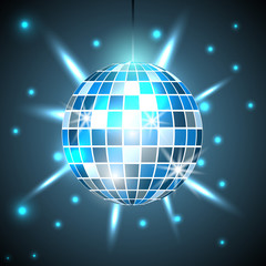 Disco ball background, Party and clubbing.. Vector illustration