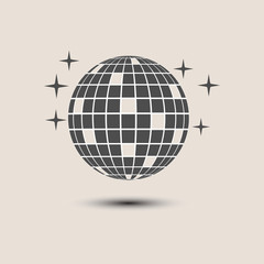 Disco ball party icon. Vector illustration, flat design.