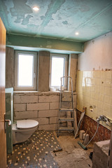 Baustelle Toilette Renovierung Badezimmer