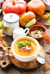 Bowl of pumpkin soup