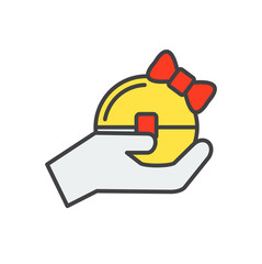 Gifts line icon on background for graphic and web design. Simple vector sign. Internet concept symbol for website button or mobile app.