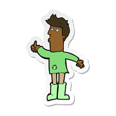 sticker of a cartoon poor man