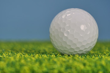  golf ball on the green with bluesky