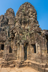 Naklejka premium Sanctuary and face towers of Bayon temple in Angkor Thom. Cambodia