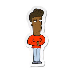 sticker of a cartoon arrogant man
